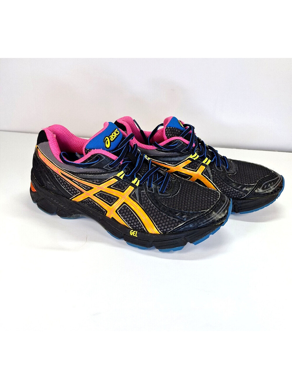 ASICS GEL Shoes Womens Size 9 Black Rainbow Running Sneakers T27BQ
